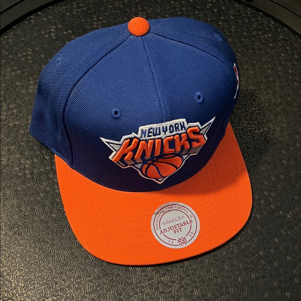 Mitchell & Ness Blue and Orange Knicks Snapback